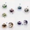 Perle Style Pandora fines fleurs sur fond noir